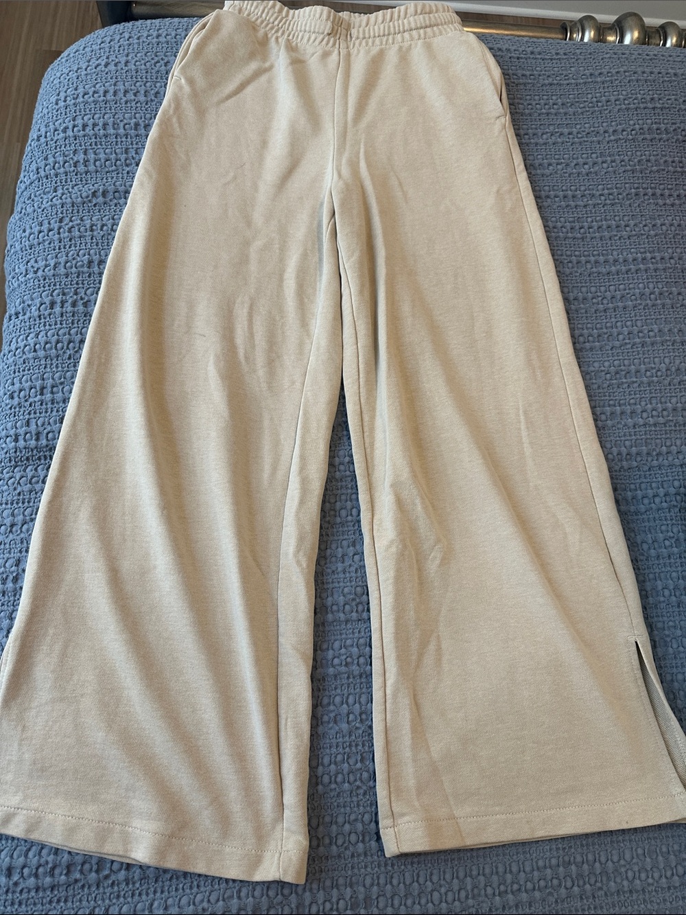 H&M Beige Wide Leg Sweatpants
